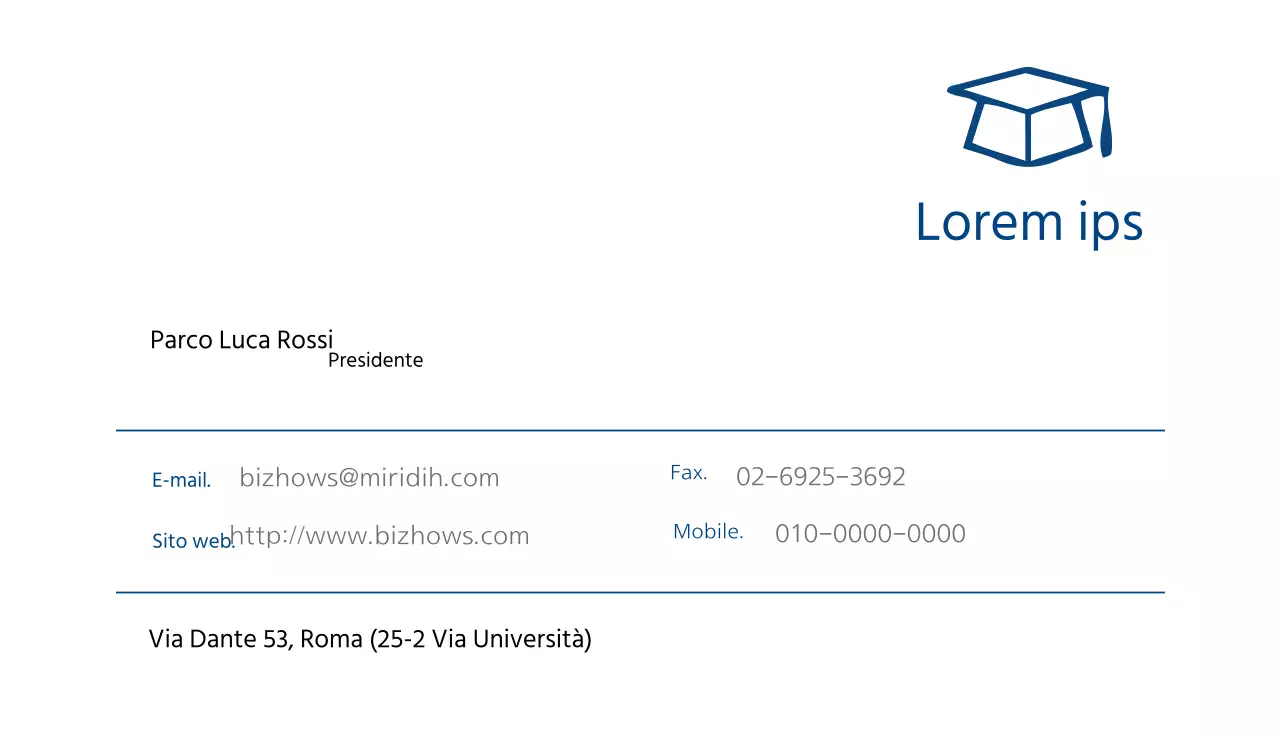 Biglietto da visita generale