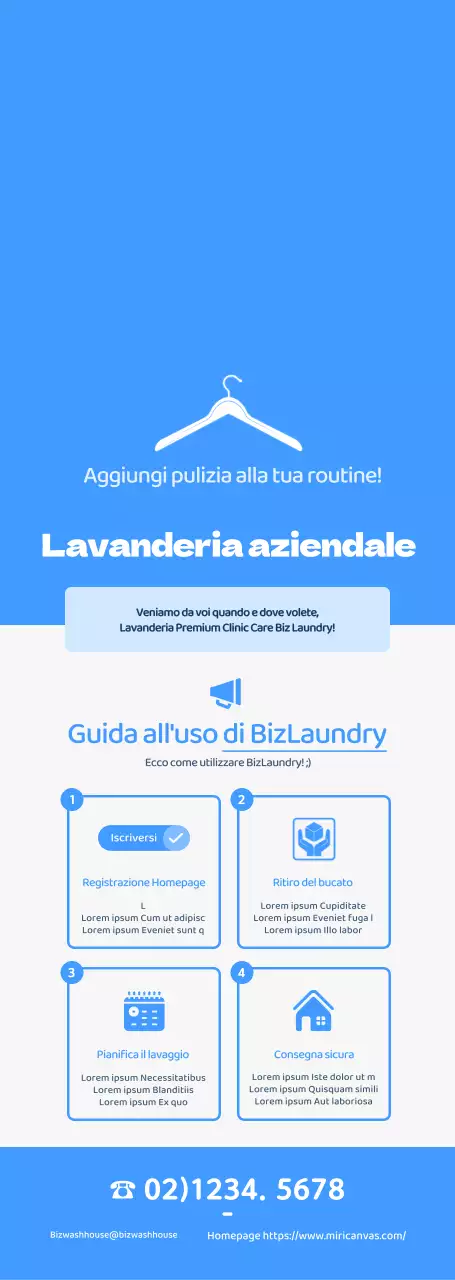Fresco, nitido e blu Guida all'uso della lavanderia Simple Style Laundry
