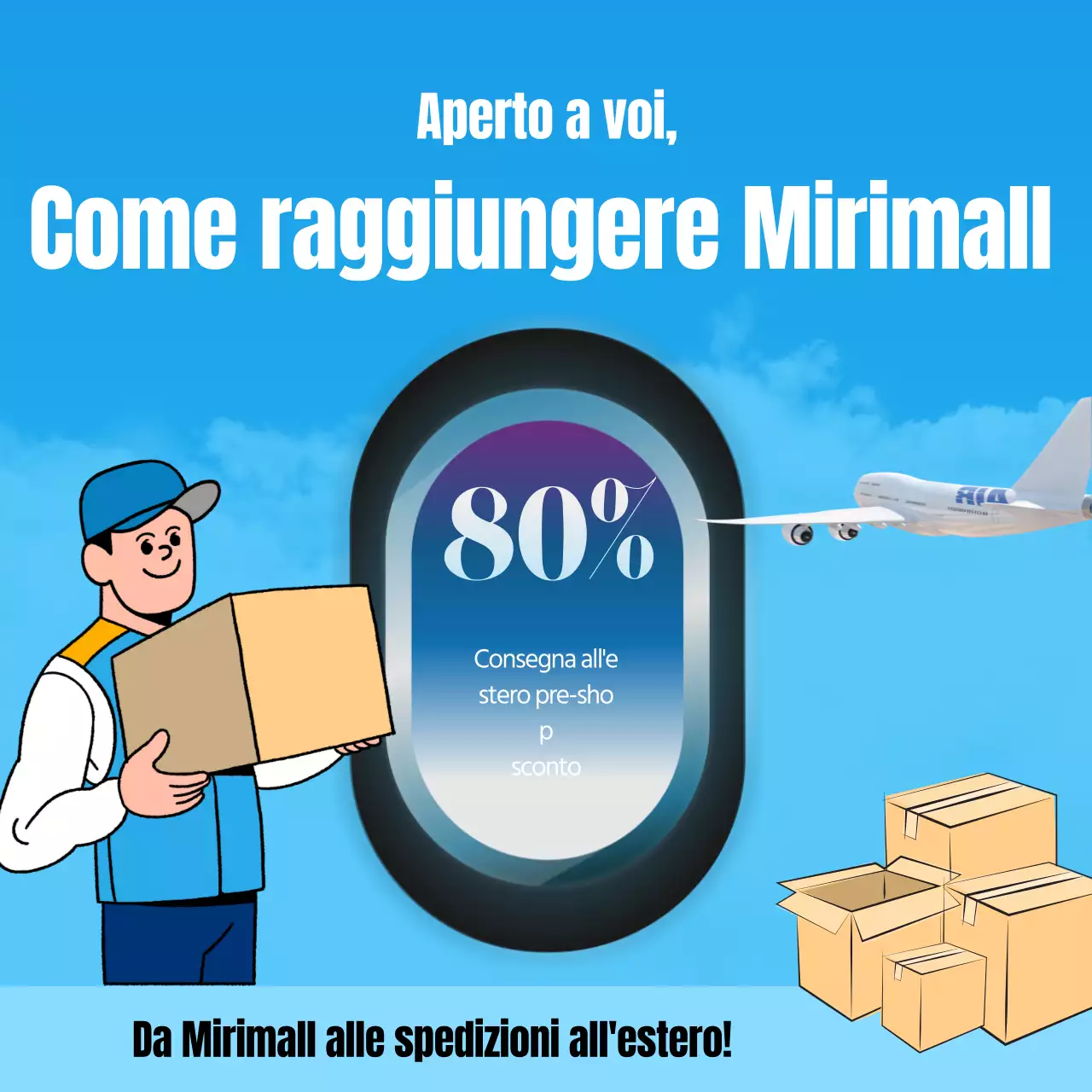 Introduzione del tema del cielo azzurro per le spedizioni internazionali di Myriamall