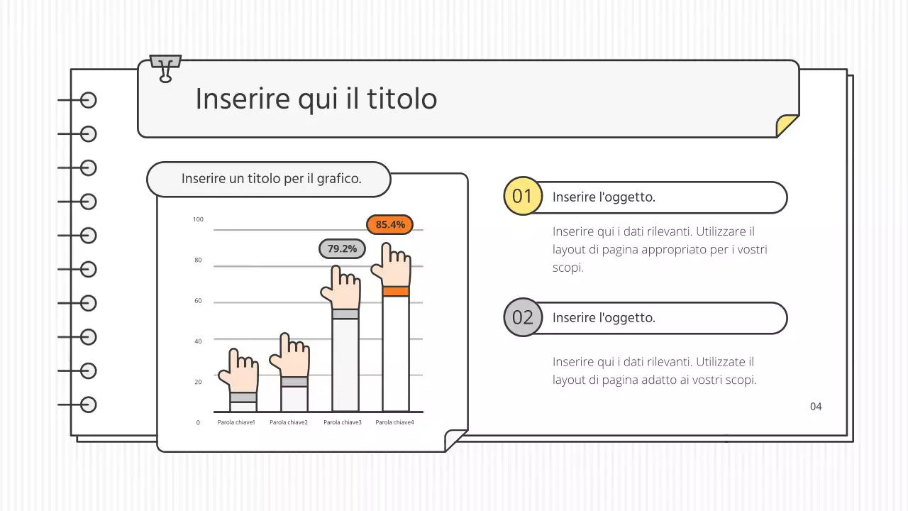 Kit di presentazione educativa concettuale e pulita in bianco e colori accesi