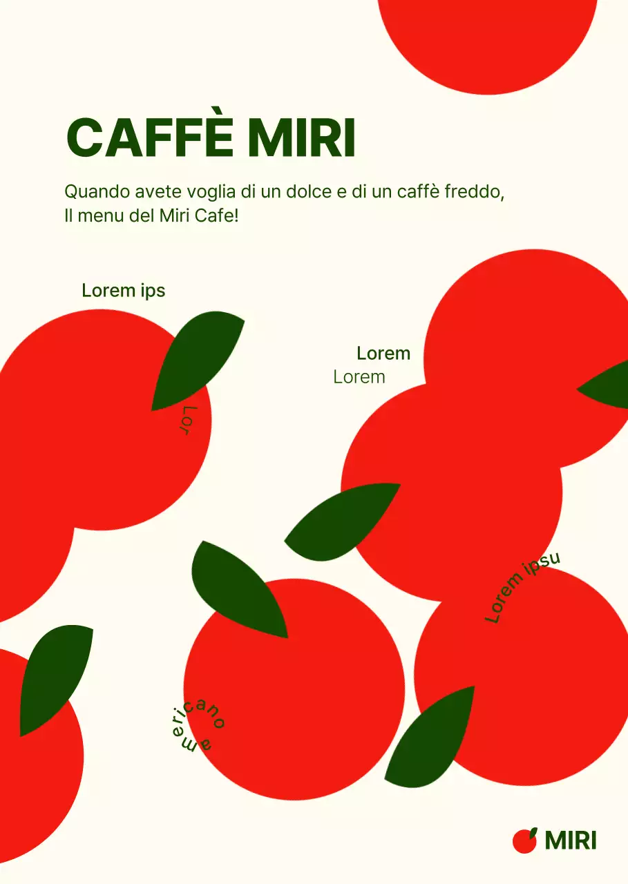 Poster del menu del Red Apple Cafe