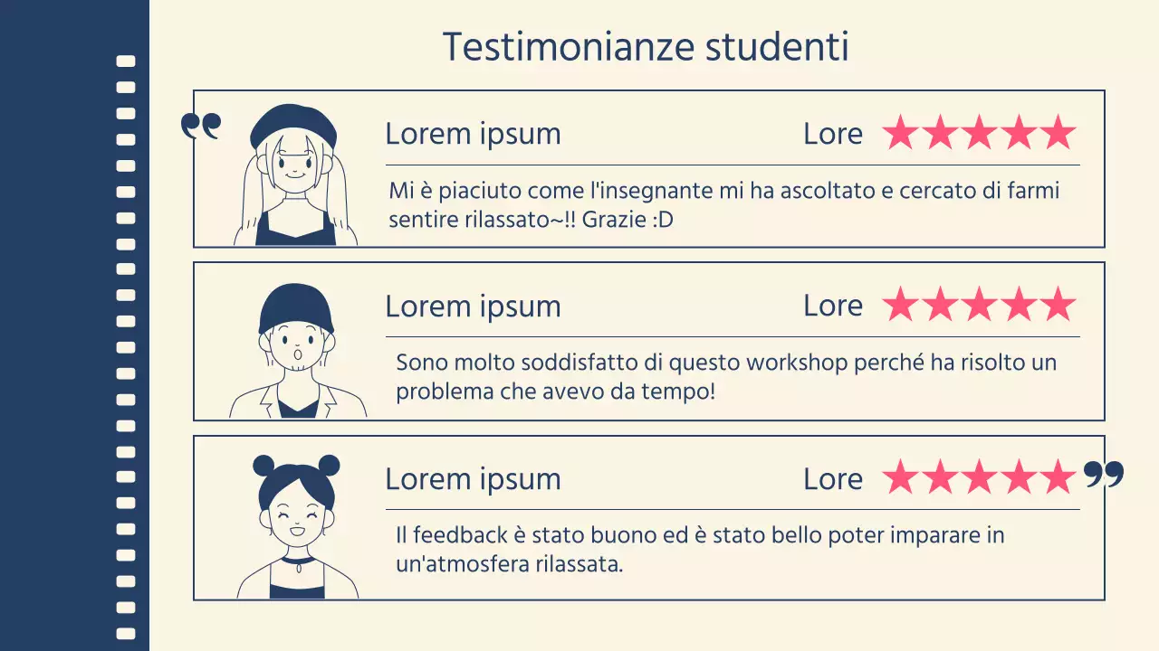 Workshop Cinemaconcept nei toni della marina e del rosa