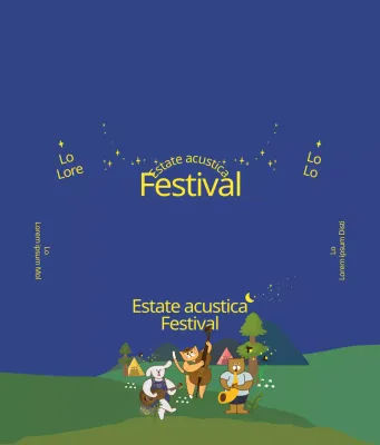 Simpatiche illustrazioni di animali nei colori del cielo notturno Summer Acoustic Festival Guida al festival