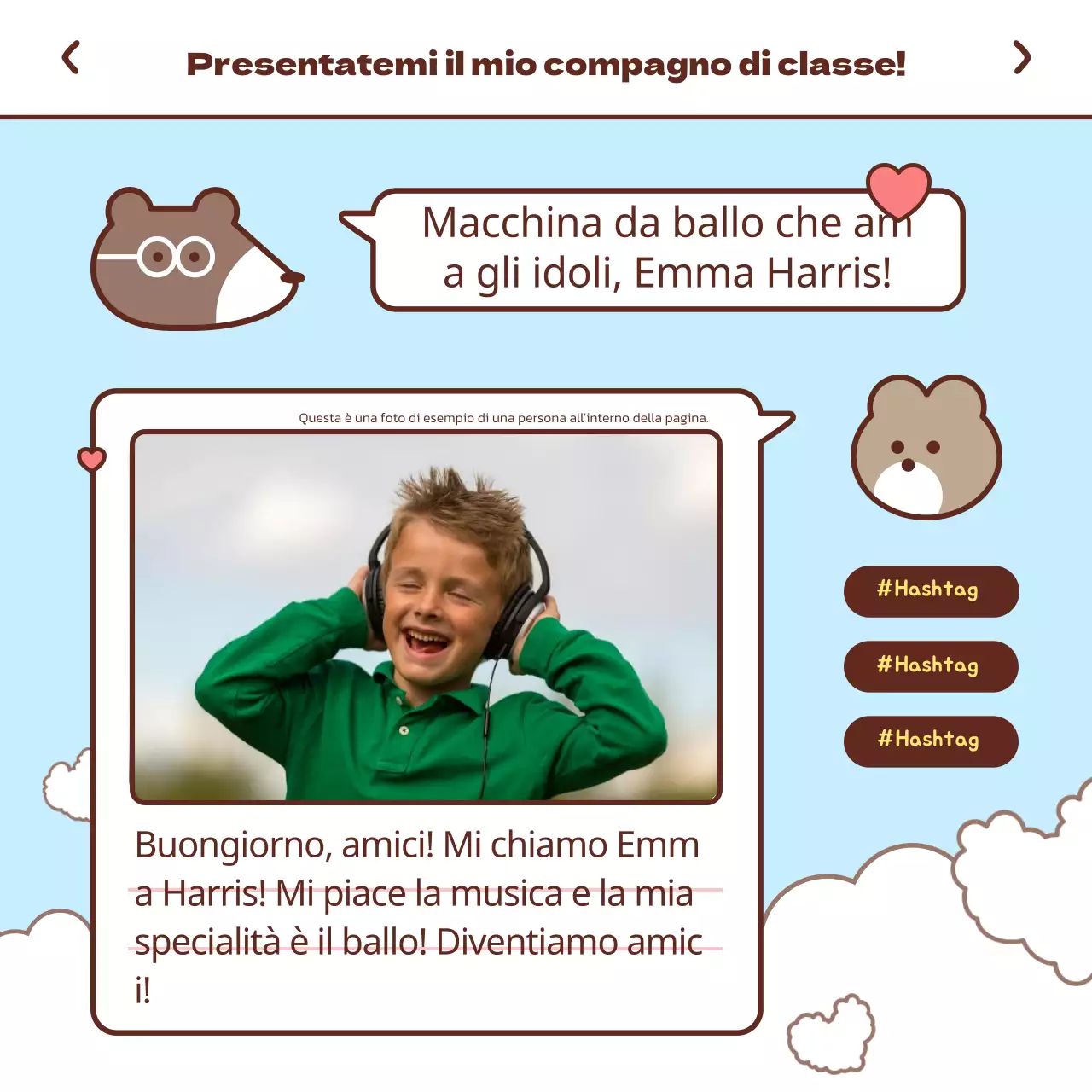 Progetto di primo contatto con un concetto di messaggeria pastello