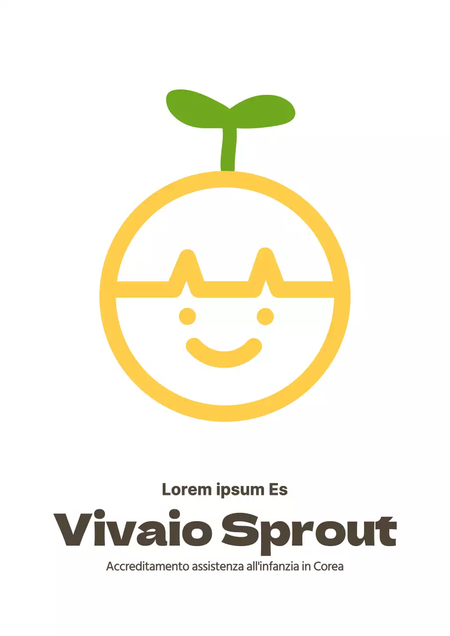 Insegna con logo dell'asilo nido in stile pulito in giallo e marrone