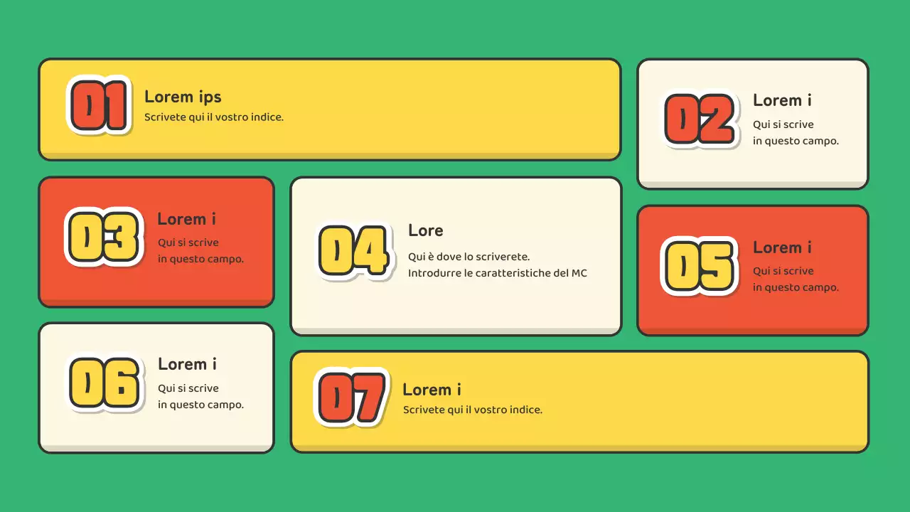 Un portfolio per emcee nel settore dello spettacolo con un simpatico concetto di adesivo rosso e verde