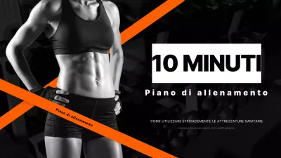 Piano di allenamento fitness di 10 minuti in nero e arancione