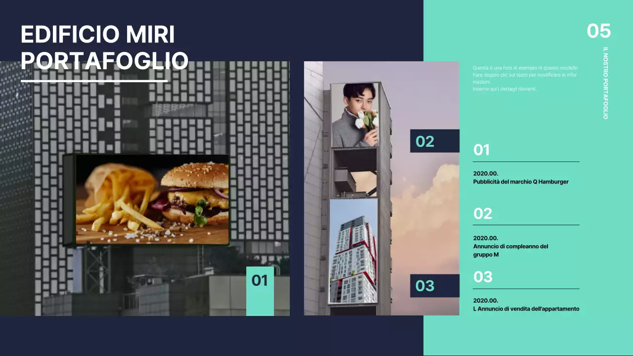 Proposte multimediali in tonalità menta e marina