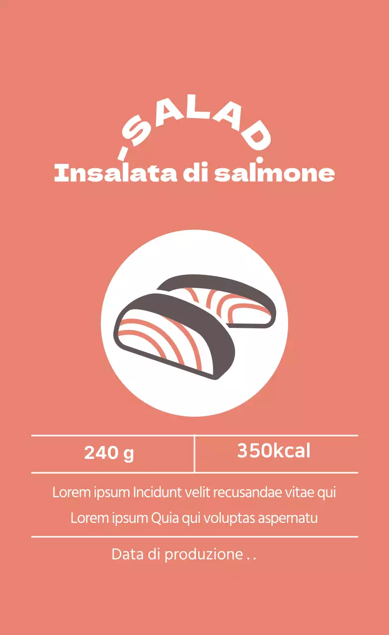 Etichette illustrate rosa per insalata