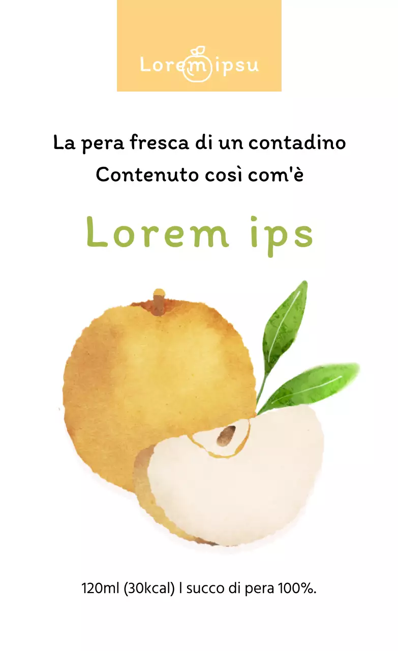 Adesivo Giallo Acquerello Sentimento Succo di Pera