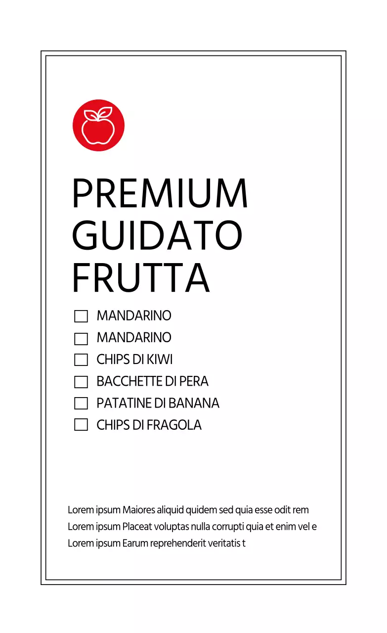 Etichetta adesiva semplice bianca per patatine alla frutta