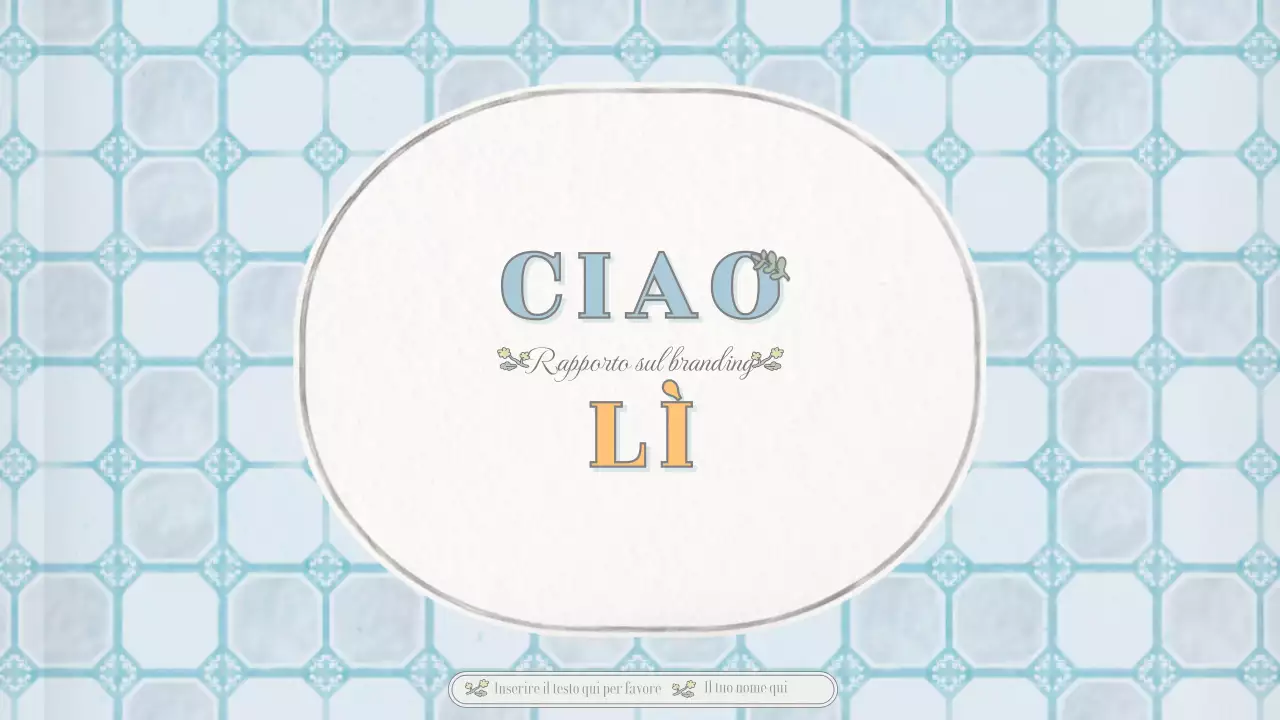 Layout concettuale emozionale di base con motivo di carta da parati vintage in beige e blu chiaro