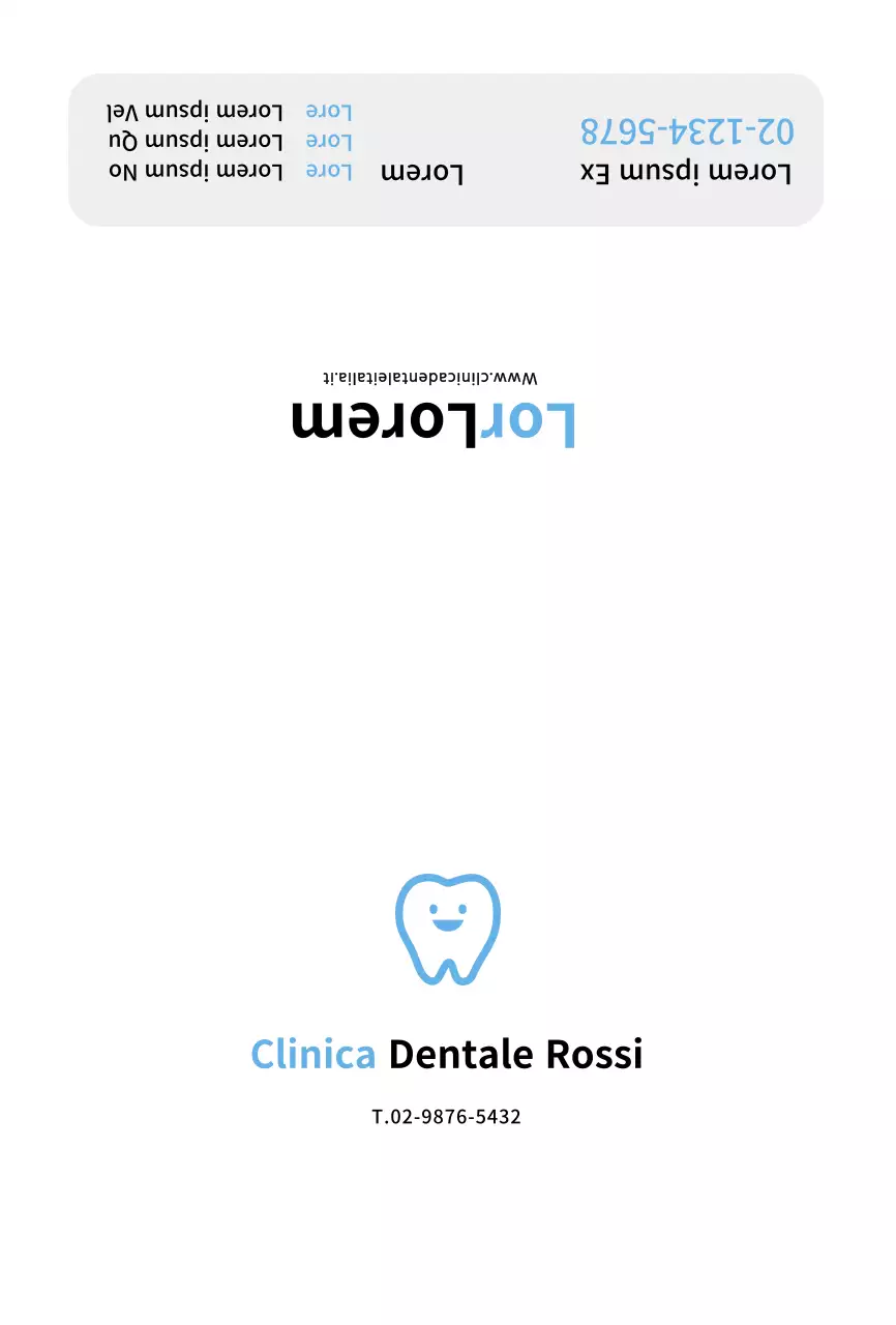 Cartolina semplice bianca per appuntamenti dentistici