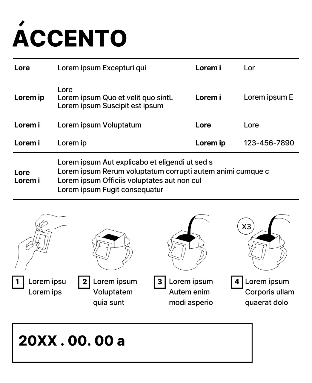 Design semplice con forme nere come accenti