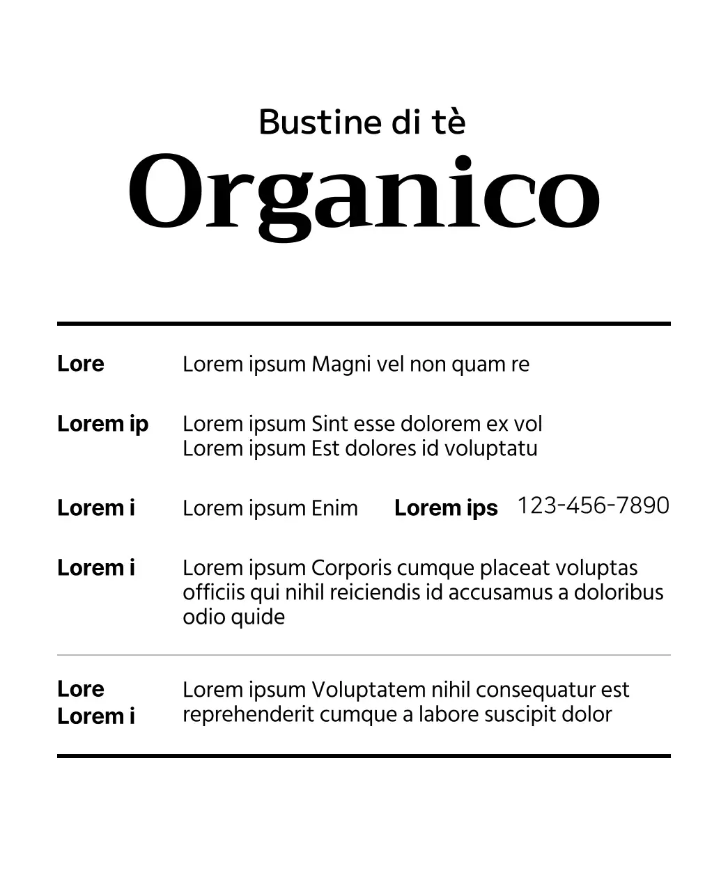 Bustine di tè biologico alla frutta con illustrazioni di frutta