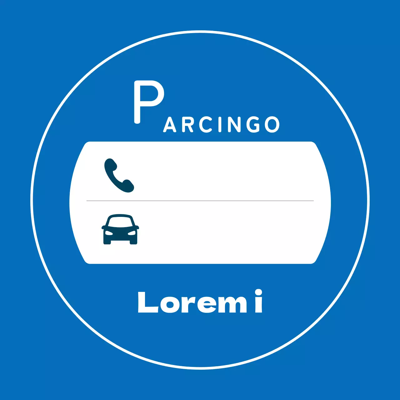 Targhe di parcheggio illustrate blu