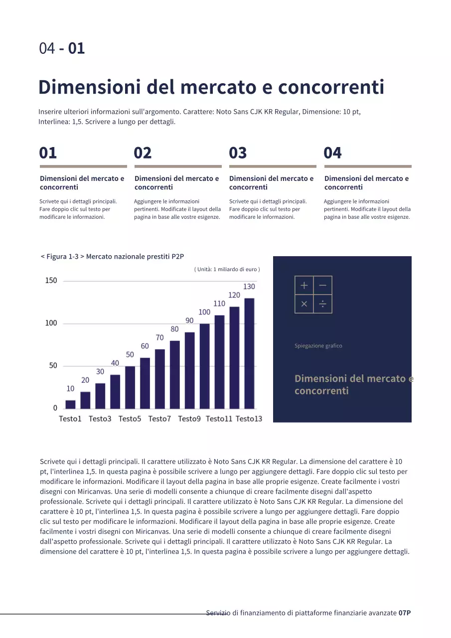 Blu navy Semplice piano aziendale di finanza d'impresa P2P