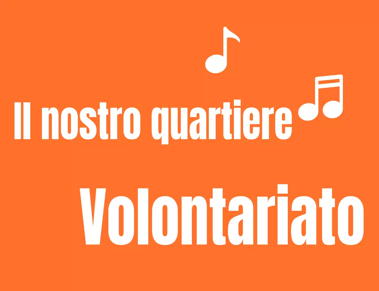 Testo ritmico stile logo in arancione e bianco Organizzazione di volontariato