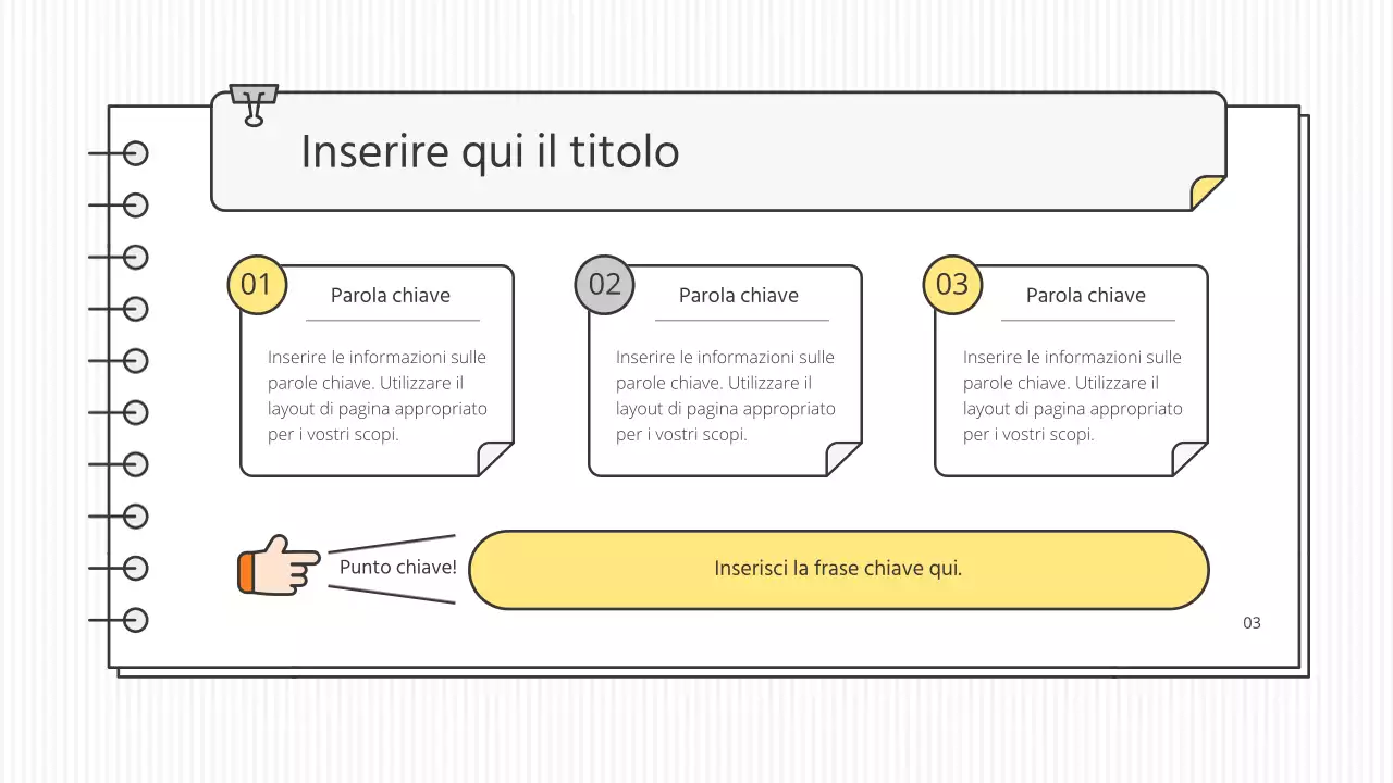 Kit di presentazione educativa concettuale e pulita in bianco e colori accesi