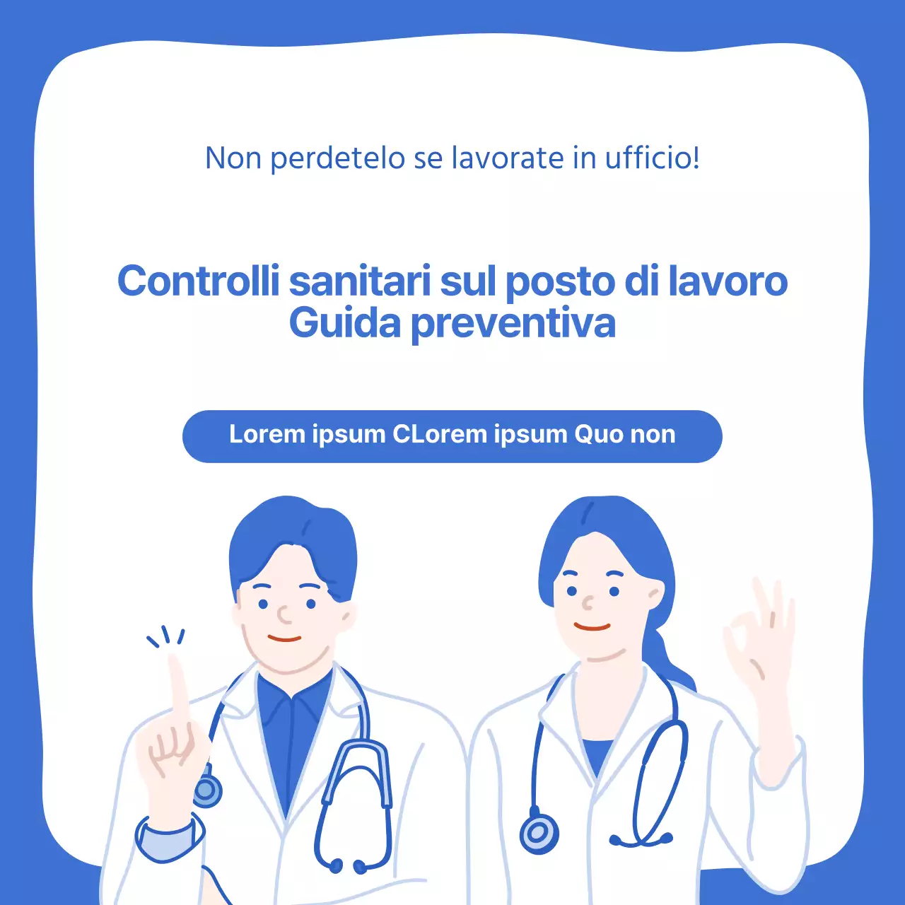 Scheda guida per il controllo sanitario pre-assunzione blu e biancaNews Design
