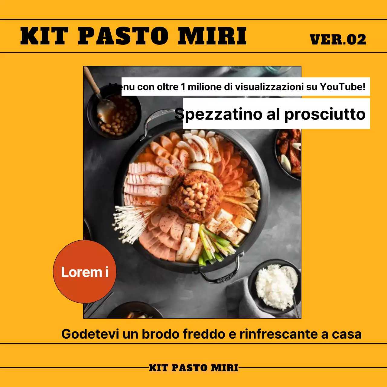 Promuovere un semplice kit di pasti a base di baguette gialle e nere