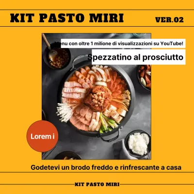 Promuovere un semplice kit di pasti a base di baguette gialle e nere