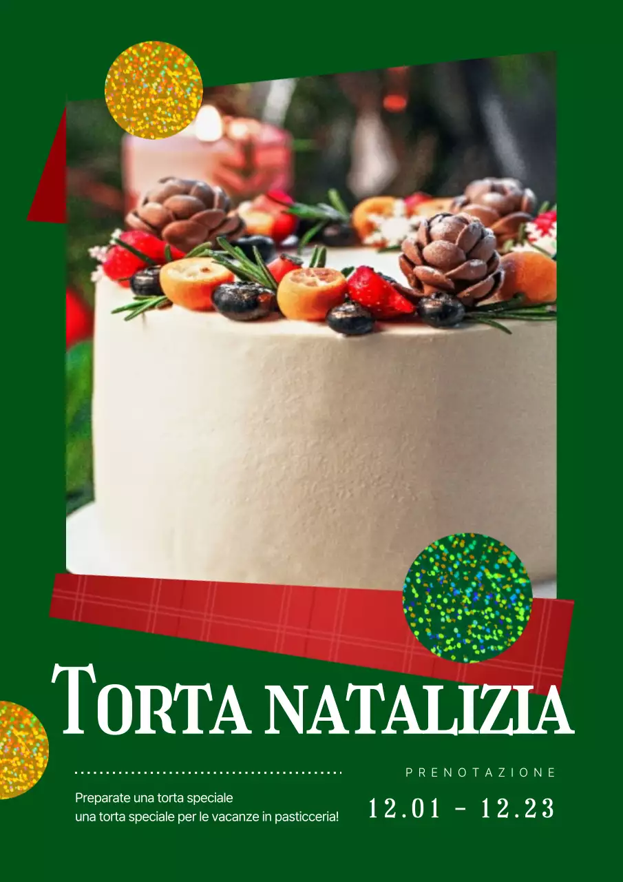 Prenotate una torta natalizia verde e rossa