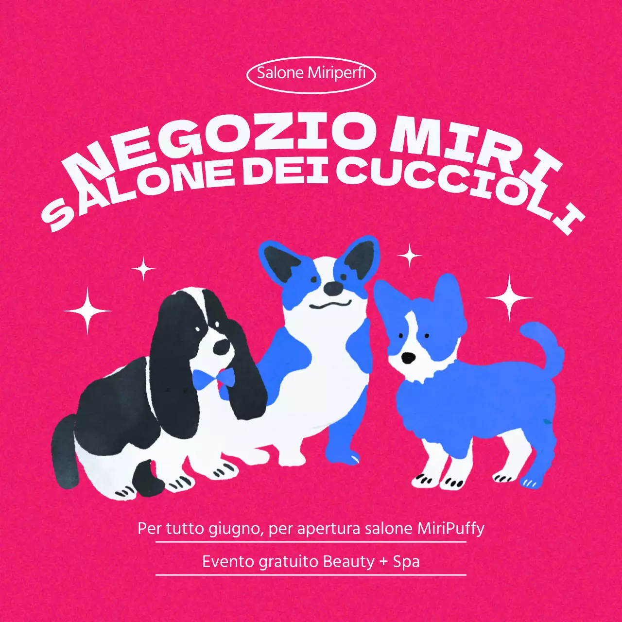 Una simpatica piazzola illustrata rosa per la toelettatura degli animali domestici
