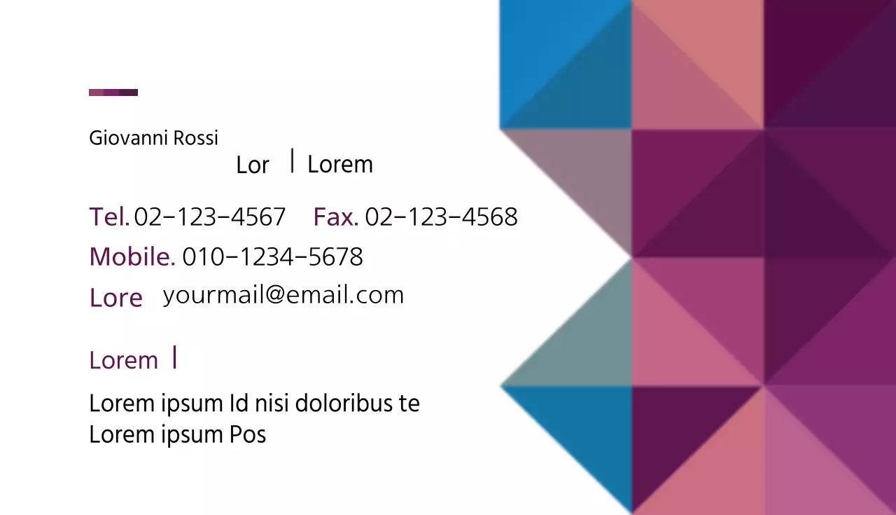 Biglietti da visita con motivi geometrici