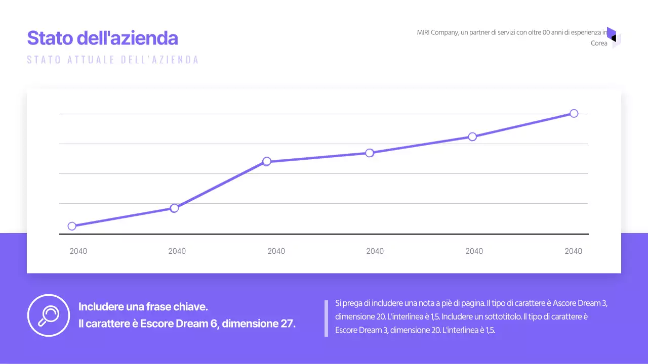Semplice presentazione aziendale con toni viola