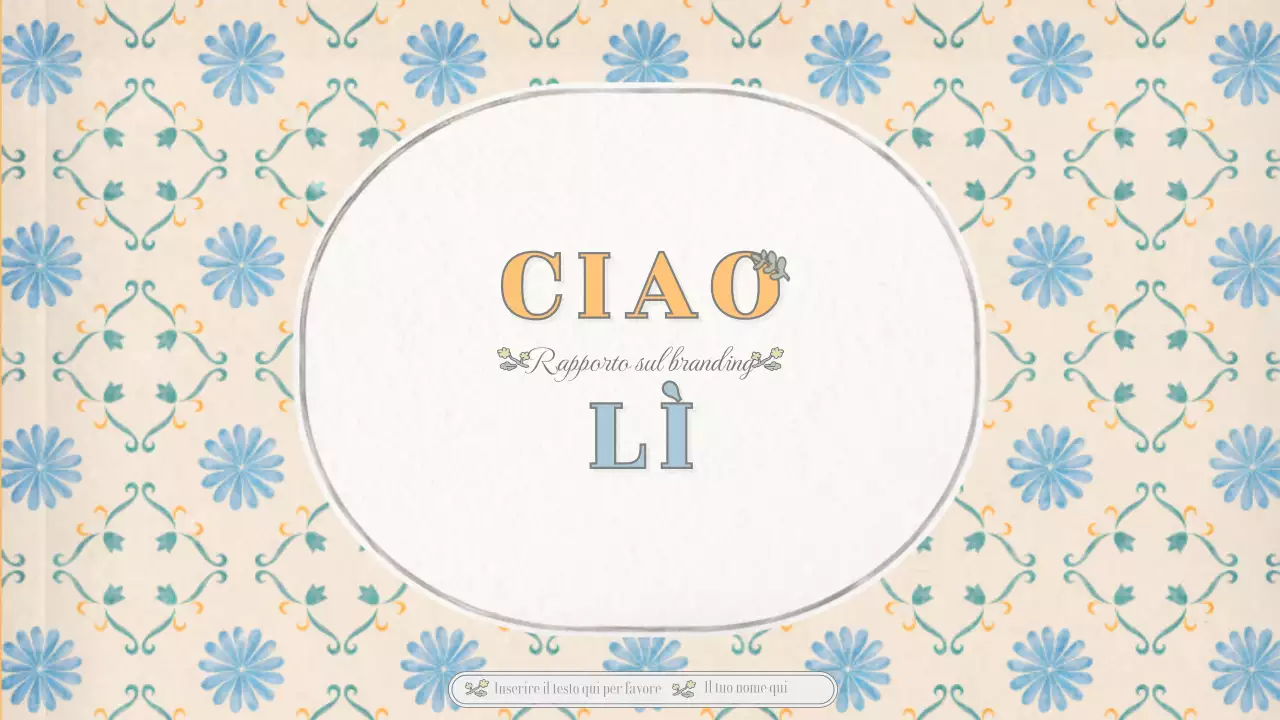Layout concettuale emozionale di base con motivo di carta da parati vintage in beige e blu chiaro