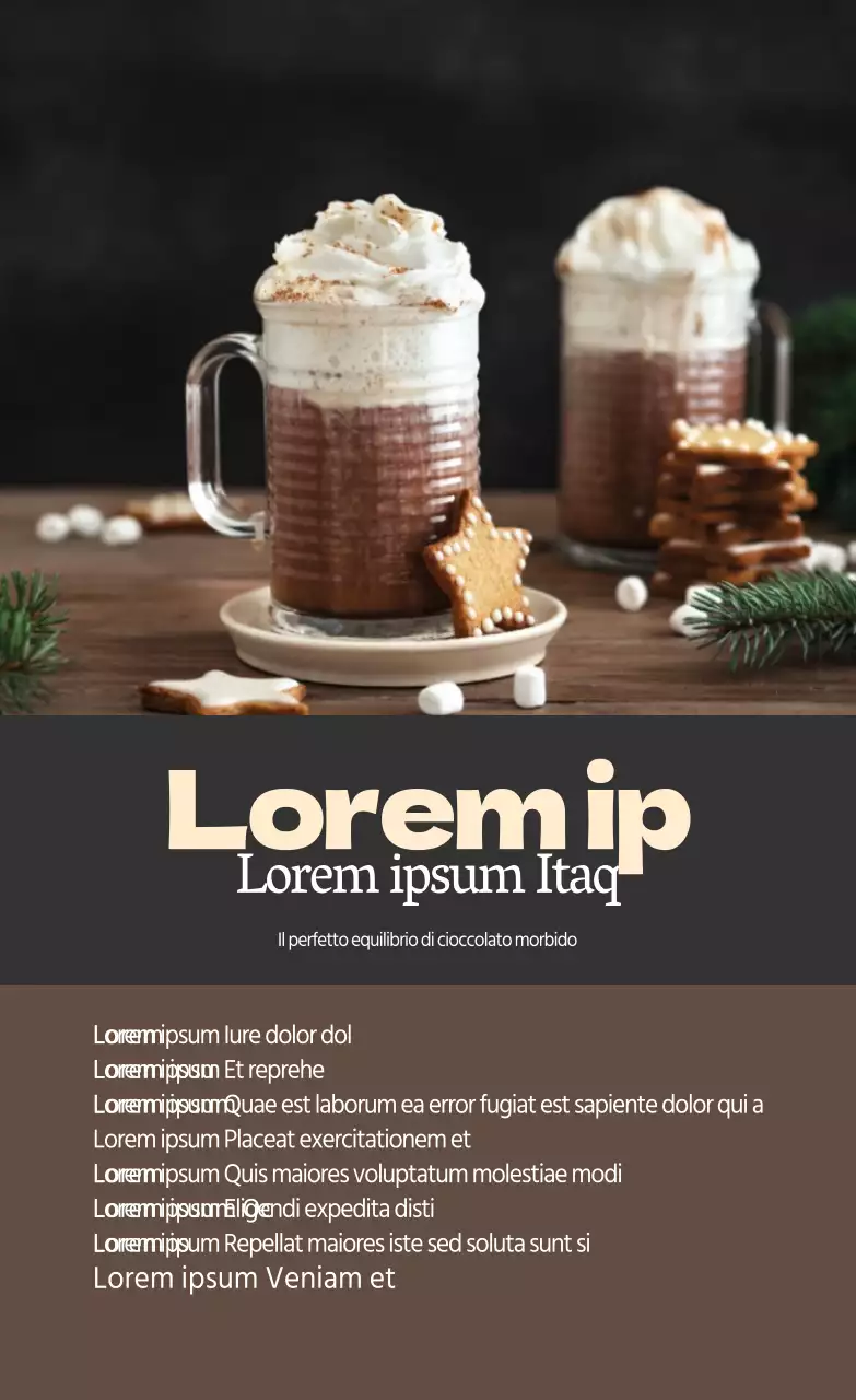 Etichetta di polvere di latte al cioccolato con foto marrone