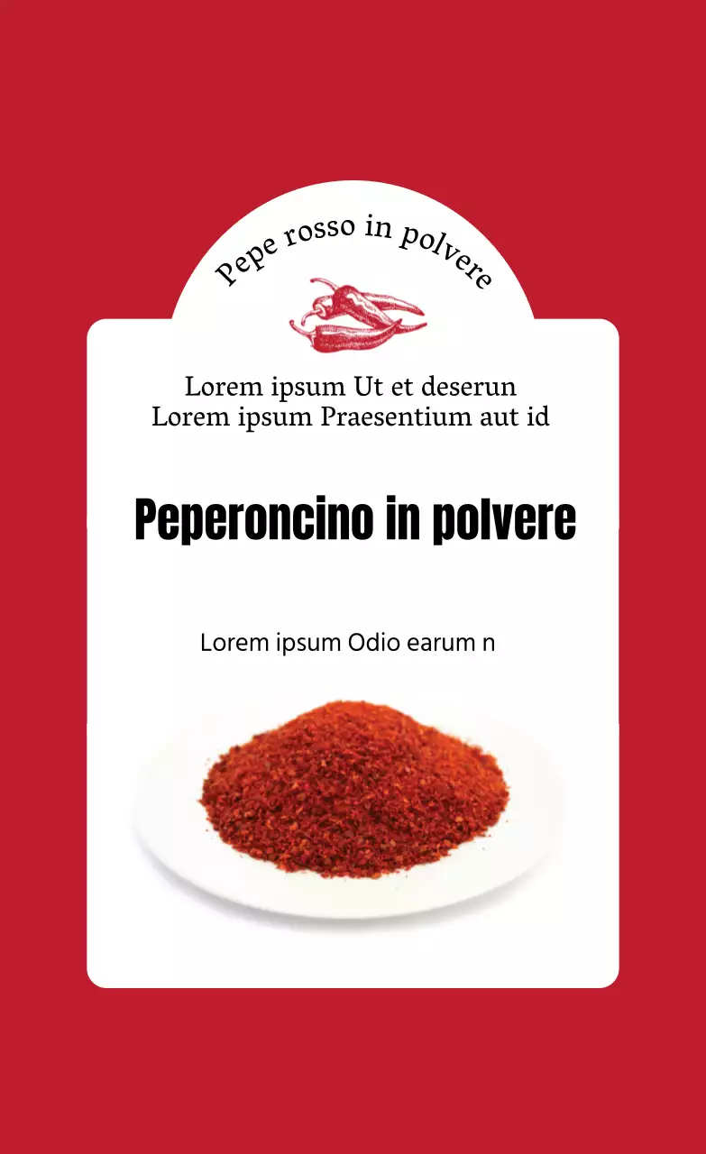 Etichetta alimentare con illustrazione fotografica rossa