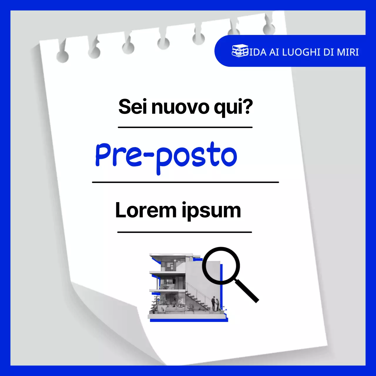 Introdurre lo spazio prestore, mettendo in risalto l'immagine dei giovani blu