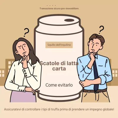 Beige e azzurro illustrazione concetto lattina truffa charter