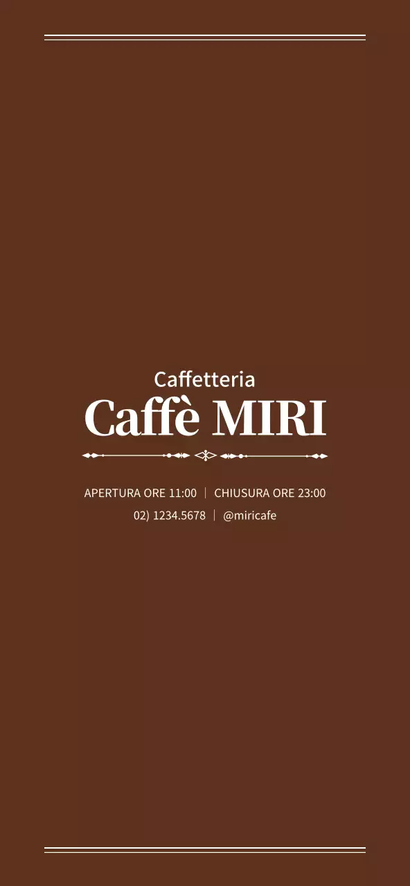 Stile pulito in marrone e bianco per i menu e le promozioni dei caffè