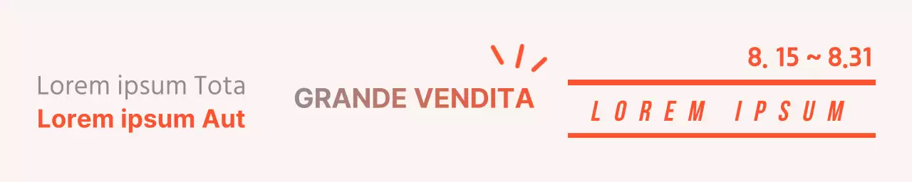Cartolina arancione e grigia per eventi scontati banner web orizzontale