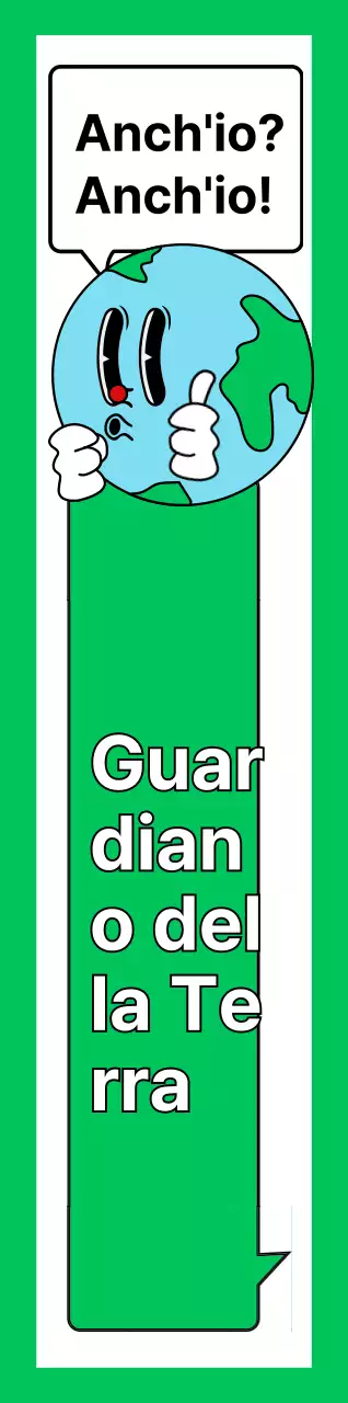 Promuovete una campagna ambientale con una simpatica illustrazione della Terra in bianco e verde.