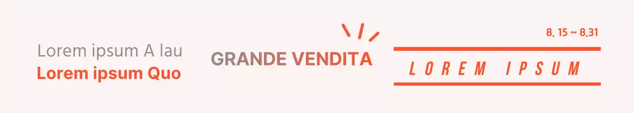 Banner web orizzontale arancione e grigio per eventi di sconti