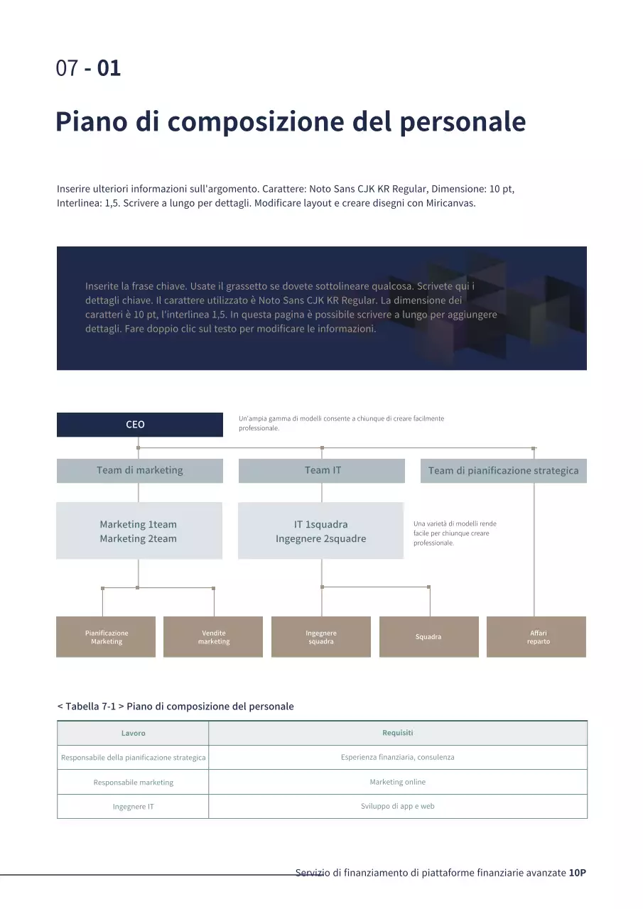 Blu navy Semplice piano aziendale di finanza d'impresa P2P