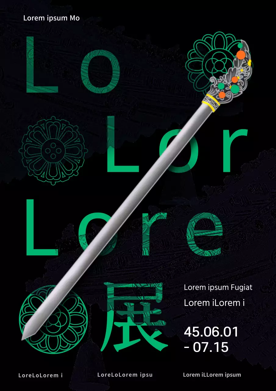 Nero Verde Lussuosa mostra di ornamenti tradizionali coreani