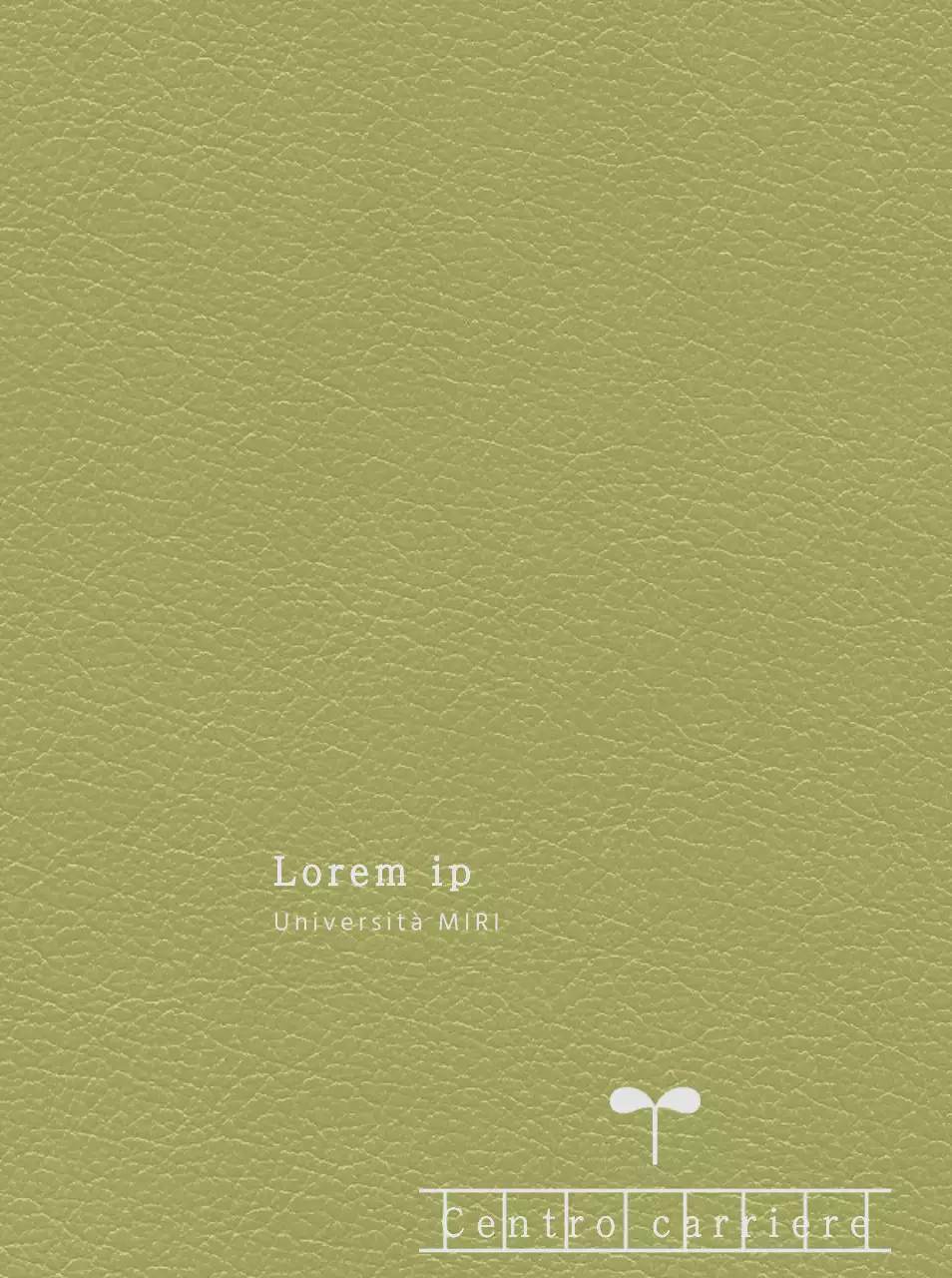 Copertina dell'agenda universitaria con aspetto di carta manoscritta del Career Centre