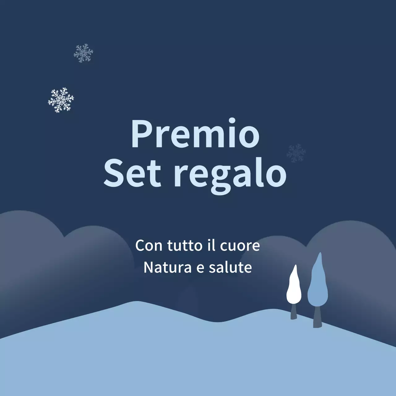 Etichetta regalo invernale con illustrazione blu