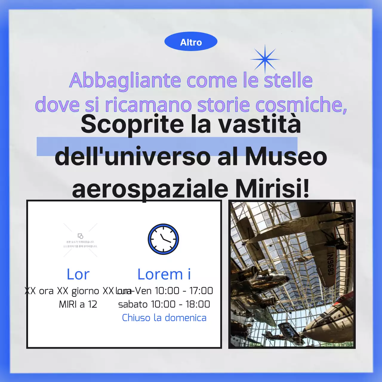 Vi presentiamo il museo spaziale minimalista nero e blu