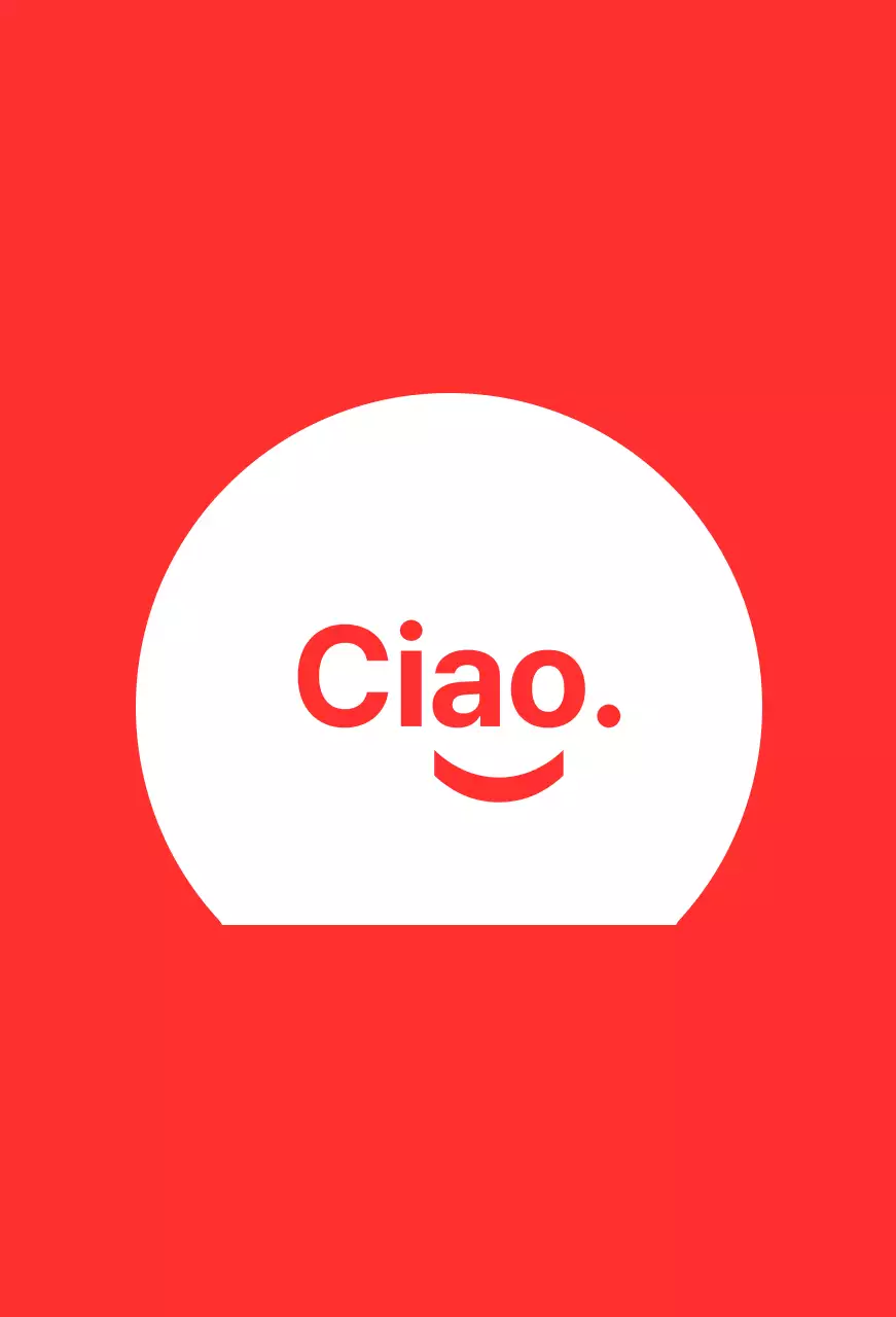 Ciao smiley sfondo rosso baldt