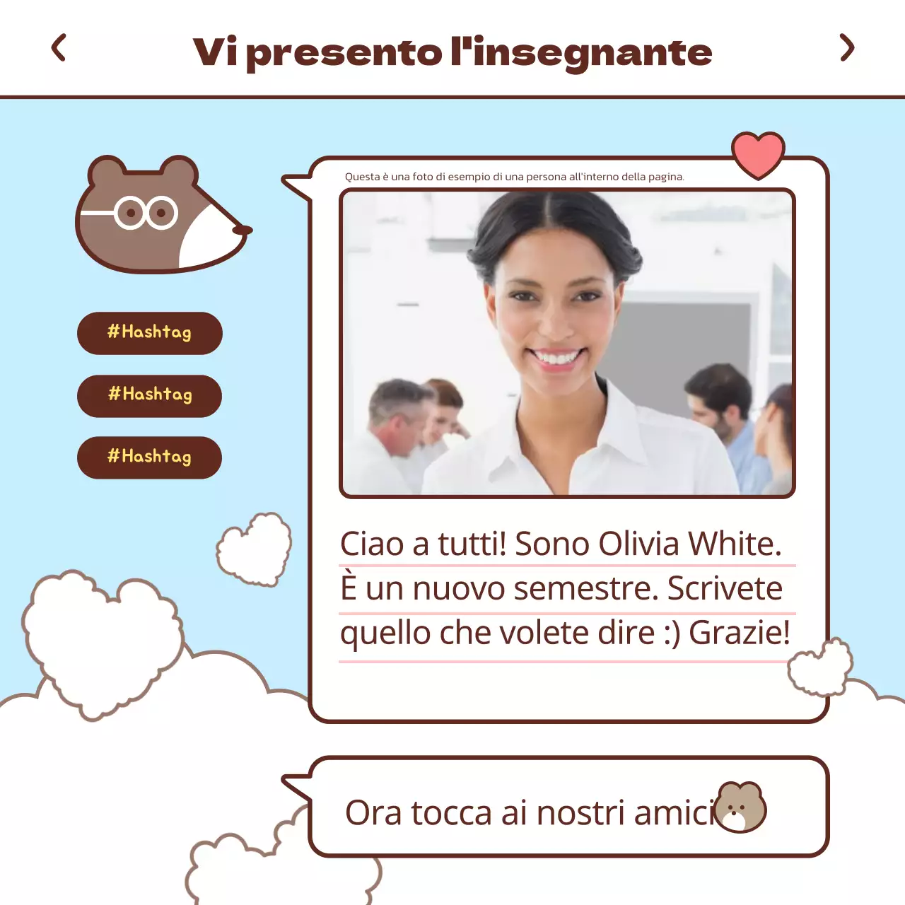 Progetto di primo contatto con un concetto di messaggeria pastello