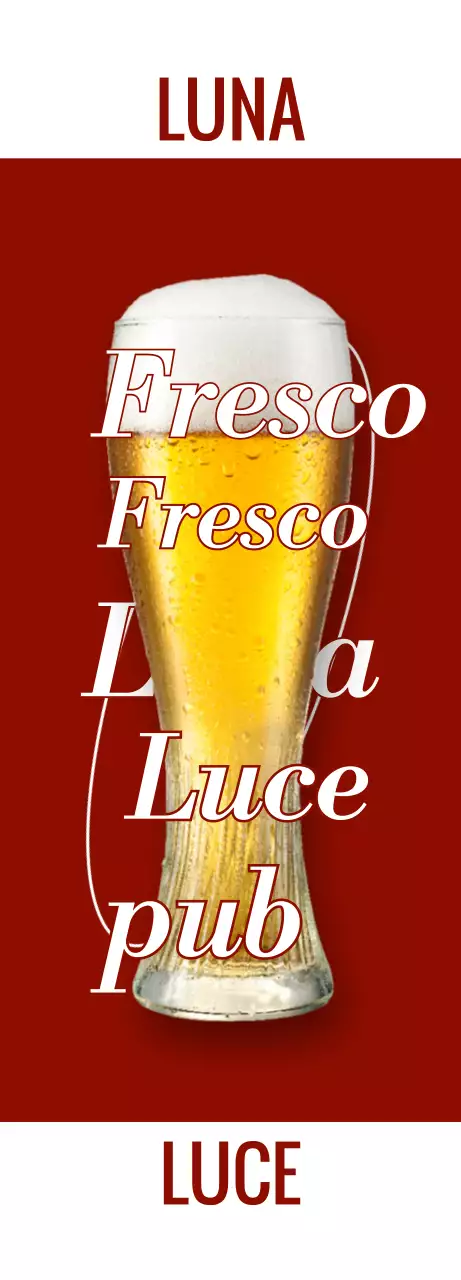 Pub emozionale con foto e logo di vino e birra bianca