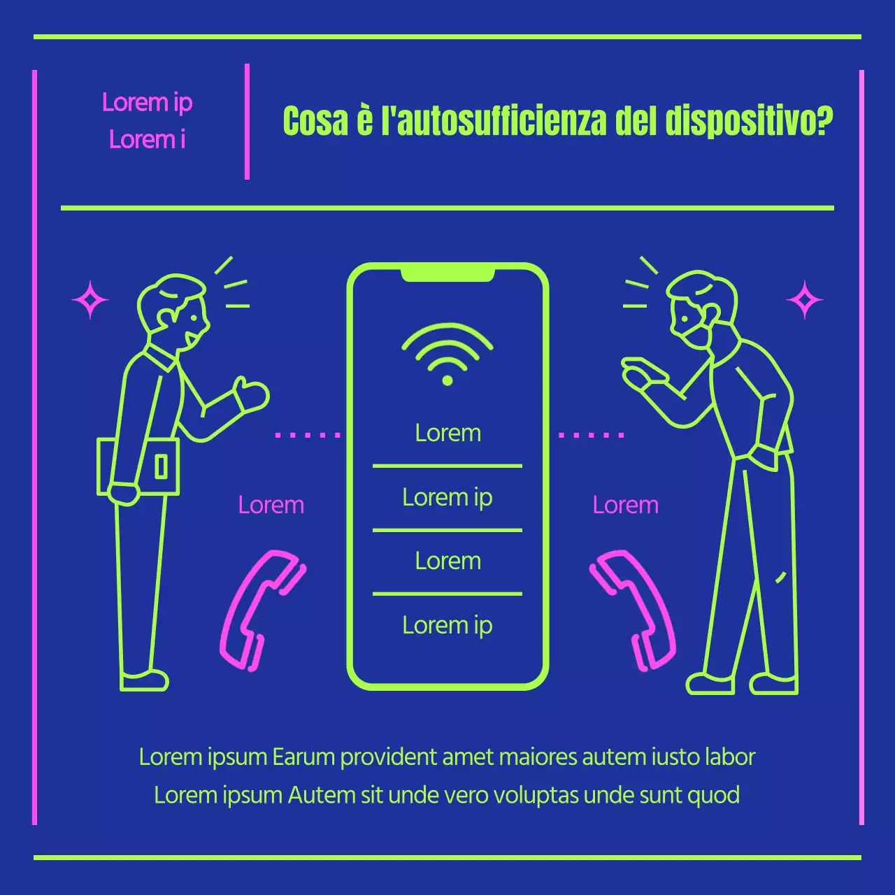 A proposito dei telefoni cellulari autosufficienti blu navy e chartreuse