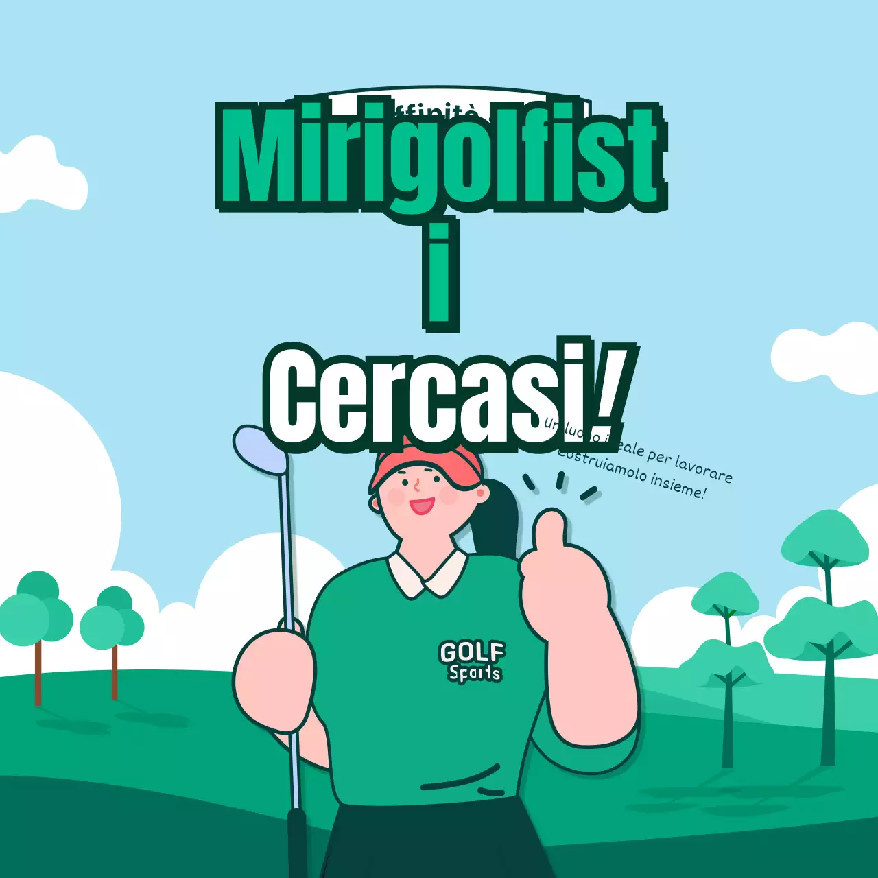 Mazza da golf aziendale con sfondo verde CardNews