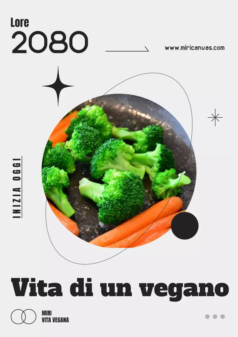 Promuovere un marketing vegano semplice in nero e grigio